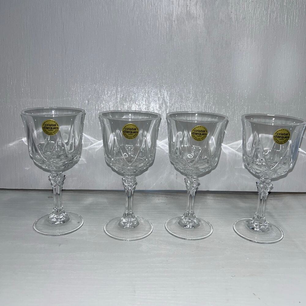 Cristal d'Arques Longchamp Lead Crystal Wine Glasses Set 4